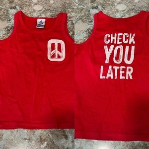 Trilogy Design Co Peace Check You Later Red Tank